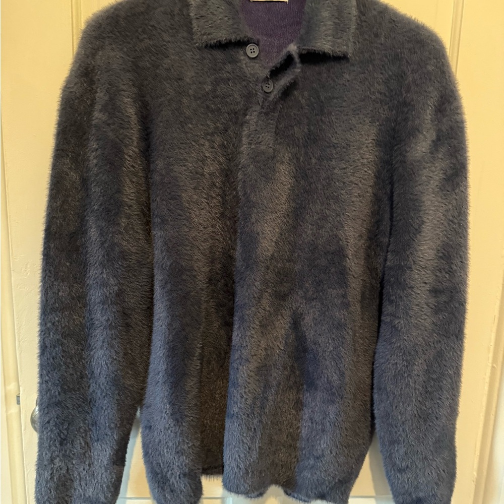 Zara Men's Plush Purple/blue Sweater